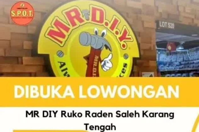Lulusan SMA Masuk, Lowongan Kerja MR DIY Karang Tengah, Rekrutmen 5 Posisi Sekaligus