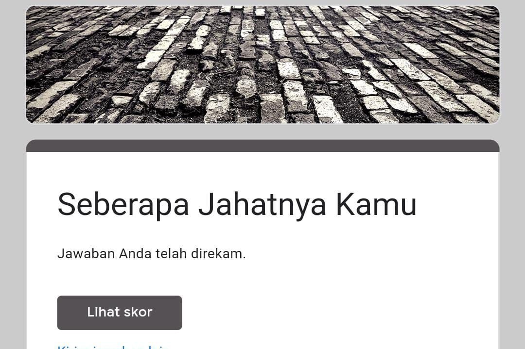 Link Tes Ujian Jahat Docs Google Form, Intip Skornya Sekarang dan Ketahui Sifatmu 4 Link Tes Ujian Jahat Docs Google Form, Intip Skornya Sekarang dan Ketahui Sifatmu
