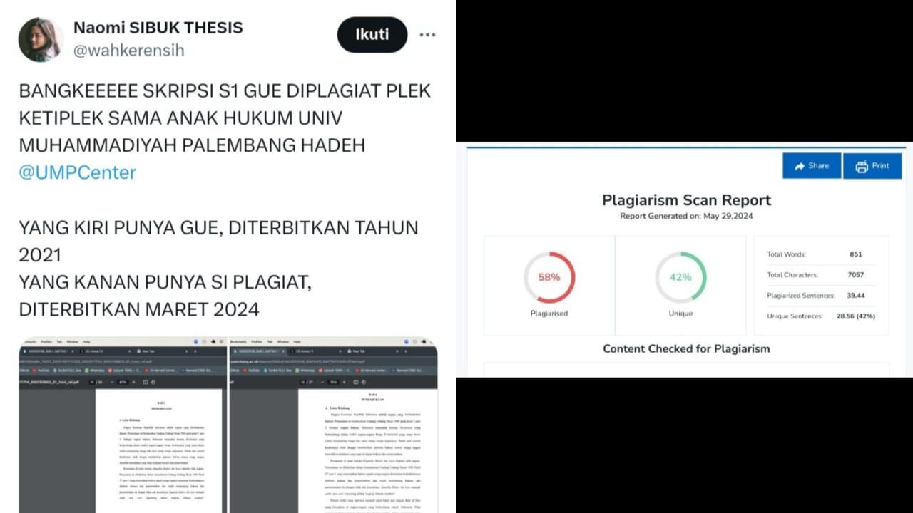Mahasiswa Universitas Muhammadiyah Palembang Bantah Skripsinya Hasil Plagiat: Pembahasan Kita Beda 7 Mahasiswa Universitas Muhammadiyah Palembang Bantah Skripsinya Hasil Plagiat: Pembahasan Kita Beda