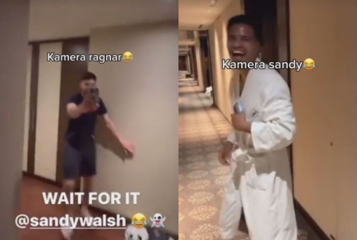 Kocak! Ragnar Oratmangoen Usili Sandy Walsh di Sela-sela TC, Endingnya Malah Minta Tolong Security