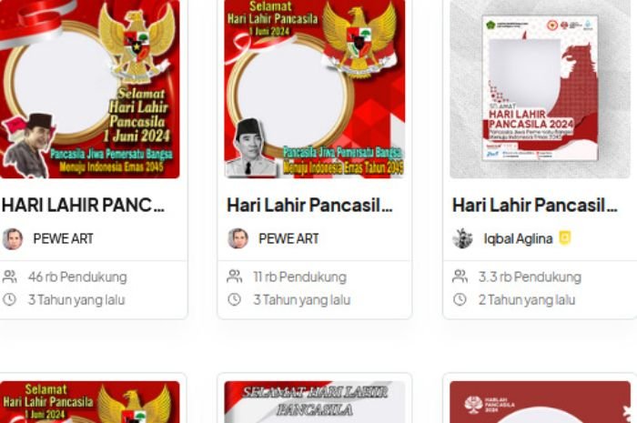 Kumpulan Link Twibbon Hari Lahir Pancasila, Desain Kreatif dan Modern Cocok Untuk Media Sosial