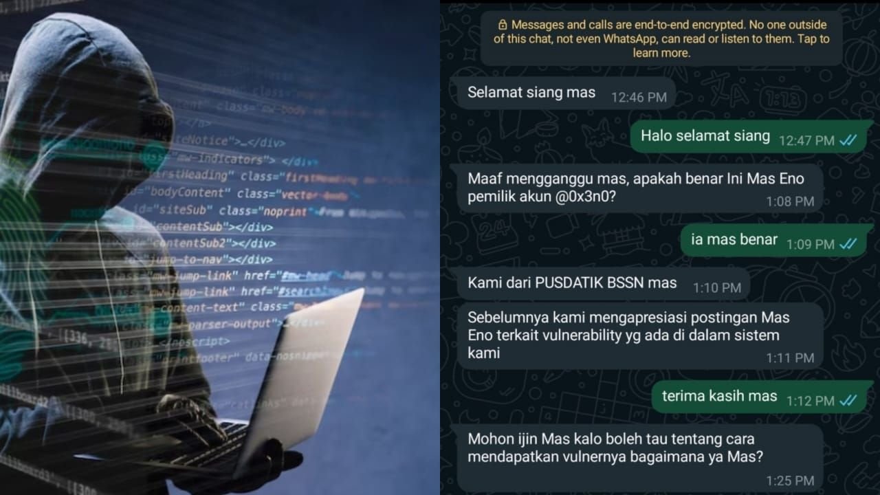 Usai Pegawai BSSN Minta Ajari Vulnerability Sistem, Pemilik Akun Mas Eno Menerima Hadiah Tak Terduga