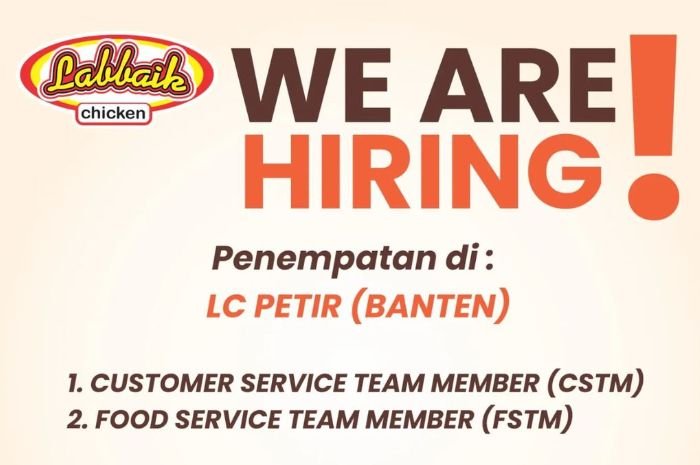 Dibuka Lowongan Kerja di Labbaik Chicken Cabang Petir, Minimal Lulusan SMA