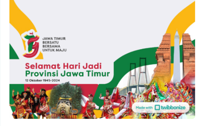 GRATIS! 11 Link Twibbon Hari Jadi Provinsi Jawa Timur ke-79 Tahun 2024, Meriahkan HUT Jatim di Media Sosial