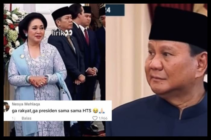 Prabowo dan Titiek Saling Lirik saat Pelantikan, Netizen: Presiden Kita HTS-an