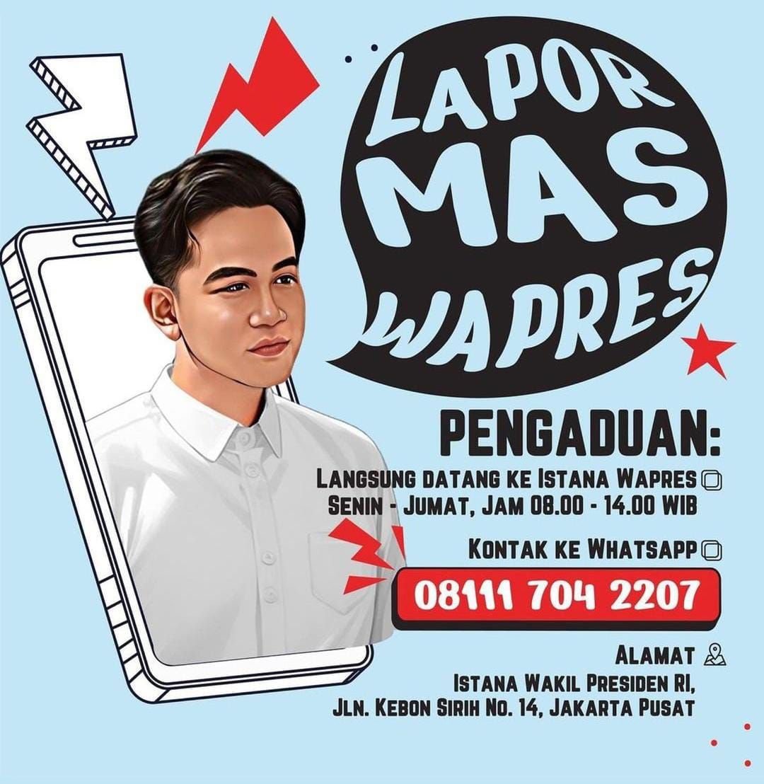 Wapres Indonesia Gibran Buka Layanan Aduan Masyarakat Lewat Istana dan Whatsapp