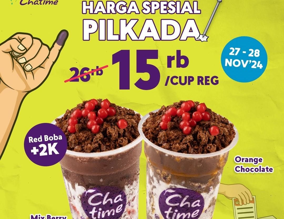 5 Brand Makanan dan Minuman Sajikan Promo Pilkada 2024, Chatime Tawarkan Harga Menarik