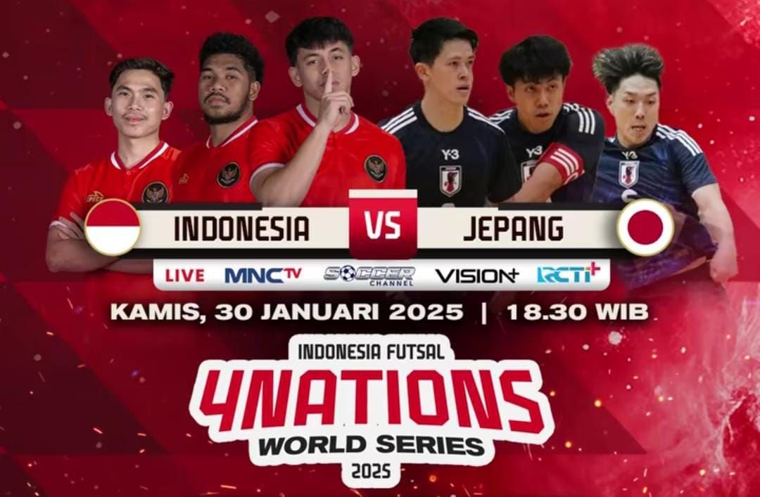 Tinggal Klik! Link Live Streaming Timnas Futsal Indonesia vs Jepang Hari Ini di 4Nations World Series 2025 1 Tinggal Klik! Link Live Streaming Timnas Futsal Indonesia vs Jepang Hari Ini di 4Nations World Series 2025
