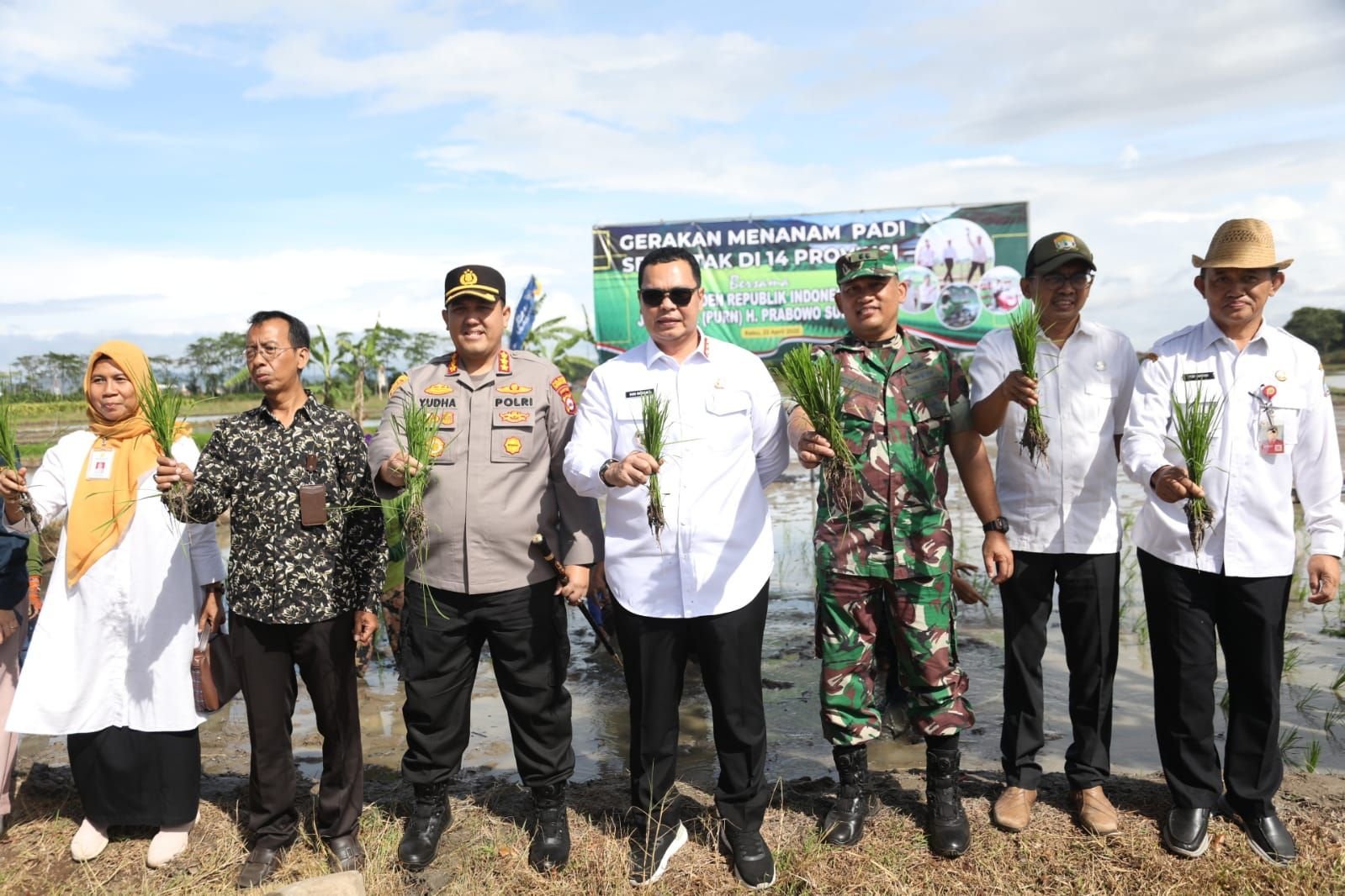 Walikota Serang Budi Rustandi Tinjau Gerakan Tanam Padi Serentak Untuk Ketahanan Pangan