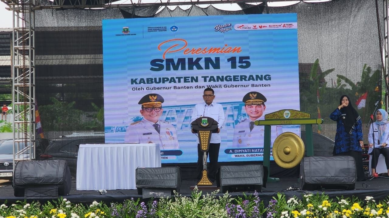 Resmikan SMKN 15 Kabupaten Tangerang Andra Soni Memperluas Akses Pendidikan Masyarakat