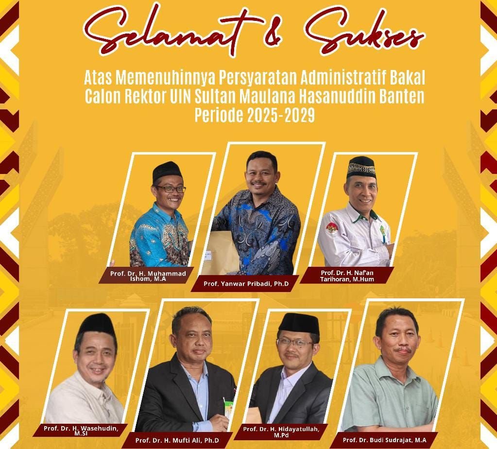 7 Calon Rektor UIN SMH Banten Lolos Verifikasi Administrasi