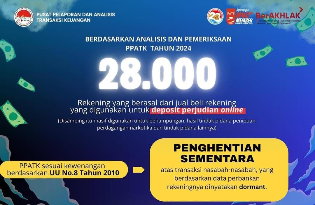 Viral! PPATK Blokir 28.000 Rekening Bank Masyarakat Indonesia, Ini Alasannya