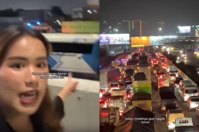 Wanita ini Abadikan Momen Macet 3 Jam di Tol Jakarta-Tangerang, Pilih Jalan Kaki ke Cikokol