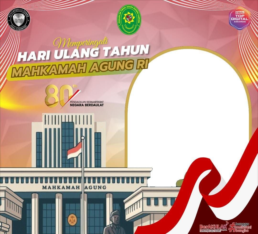 3 Link Twibbon Peringatan HUT Mahkamah Agung RI Ke-80 Tahun 2025, Desain Menarik dan Gratis