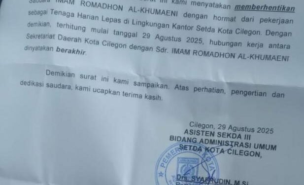 Honorer Pemkot Cilegon dipecat