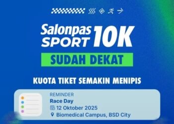 Event Lari Salonpas Sport 10K Digelar Awal Oktober 2025, Rute di Sekitar BSD 5 Event Lari