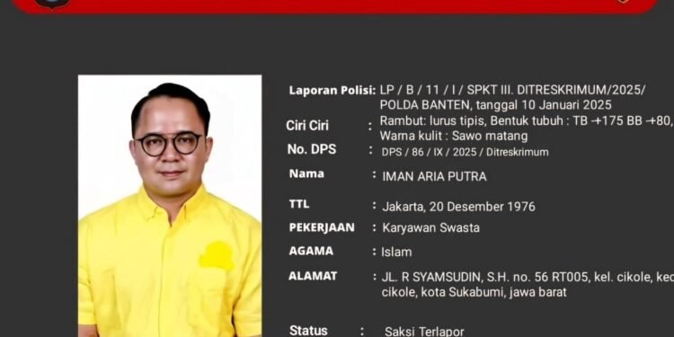Anak Petinggi Partai Masuk DPS Polda Banten Terkait Kasus Dugaan Penipuan Proyek Irigasi 1 anak petinggi partai masuk DPS