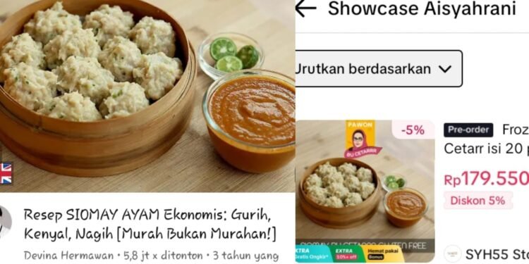 Adik Syahrini Diduga Nyomot Foto Siomay Milik Chef Devina Hermawan untuk Promosi Pawon Bu Cetar 1 siomay chef devina