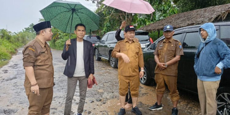 Diguyur Hujan, Wabup Serang Najib Hamas Tinjau Jalan Rusak di Cikeusal 1 najib hamas