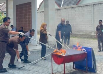 pemusnahan barang bukti Kejari Cilegon