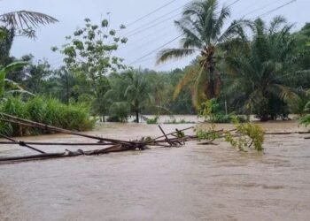 Sungai Cipaas Pandeglang Meluap, Akses Jembatan Darurat Warga Hanyut Terbawa Banjir 6 pandeglang