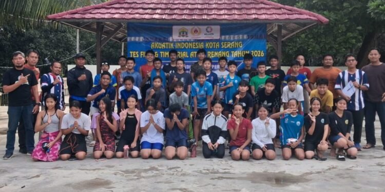 Atlet renang Kota Serang usai mengikuti tes renang dalam rangka persiapan Popda dan Porprov. (istimewa)