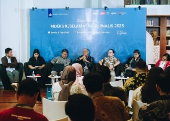 Diseminasu Indek Keselamatan Jurnalis 2025 di Erasmus Huis Library, Jakarta pada Senin, 9 Februari 2026. (Dok IKJ)