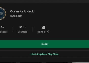 Tampilan Aplikasi Quran for Android. (dok. Google Play Store)