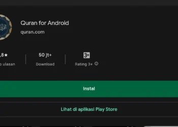 Tampilan Aplikasi Quran for Android. (dok. Google Play Store)