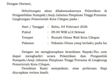 undangan pelantikan pejabat eselon II Pemkot Cilegon