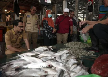 Wakil Walikota Cilegon Fajar melakukan survei pasar dan berharap Harga bisa terus ditekan menjelang Ramadan dan Idul Fitri. (Dokumen Humas Wakil Walikota)