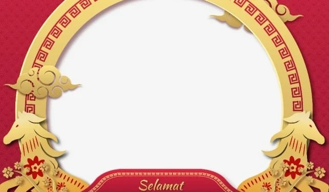 Contoh desain bingkai foto ucapan Tahun baru Imlek yang bisa diunduh melalui link Twibbon di bawah ini. (Twibbonize.com)
