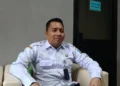 Sekretaris BPKAD Kabupaten Serang Agus Firdaus saat ditemui di ruang kerjanya, pekan kemarin. Ia menegaskan jika THR ASN Pemkab Serang belum bisa cair. (Andika/Bantenraya.com)