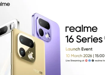 Ilustrasi : Banner peluncuran ponsel Realme 16 series. (Dok. Realme)