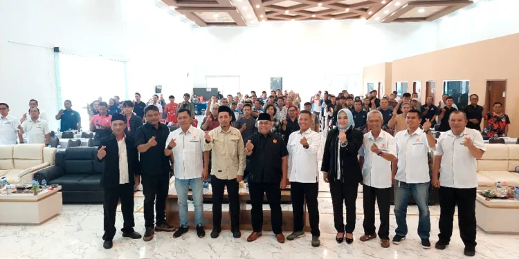 KONI Kabupaten Serang menargetkan bisa berada peringkat 3 pada Porprov banten tahun ini di tangerang Selatan usai menggelar rapat kerja. (istimewa)