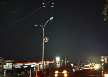 Jalan Provinsi Banten Kekurangan 14 Ribu Lampu PJU 6 PJU milik Pemprov Banten di ruas jalan Cipocok Jaya.