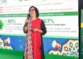 Chief Executive Officer (CEO) Grab Indonesia Neneng Goenadi saat menyampaikan kontribusi transportasi online terhadap perekonomian. (Dok/Grab)