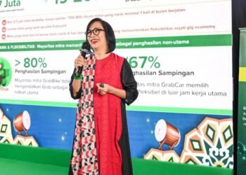Chief Executive Officer (CEO) Grab Indonesia Neneng Goenadi saat menyampaikan kontribusi transportasi online terhadap perekonomian. (Dok/Grab)
