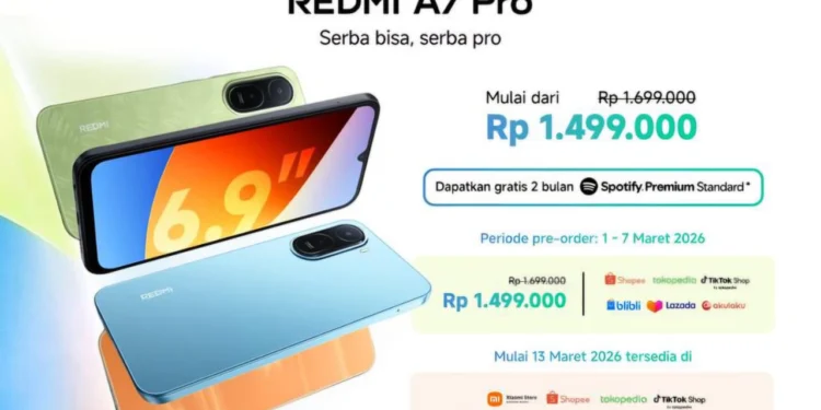 Redmi A7 Pro Resmi Meluncur, HP Rp1 Jutaan dengan Baterai 6.000 mAh dan 120Hz 1 Xiaomi Redmi A7 Pro. (mi.co.id)