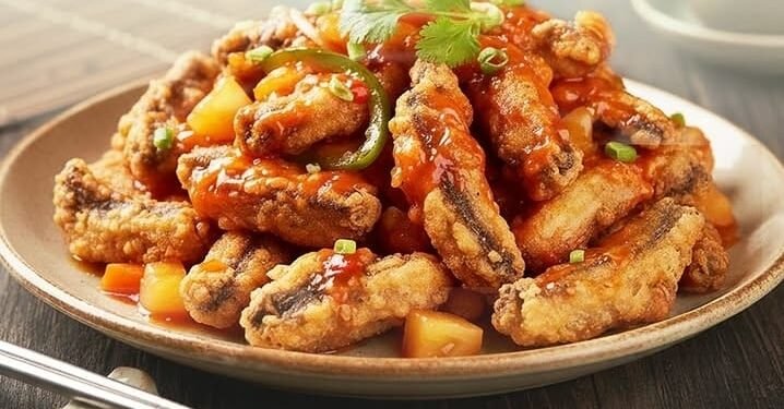 Resep asam manis belut goreng krispi. (Instagram/@gizisehatkeluarga)