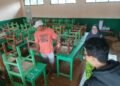 Banjir di SD Negeri Blacu, Kecamatan Purwakarta, Kota Cilegon pada Minggu, 8 Maret 2026. (Gillang/Bantenraya.com)