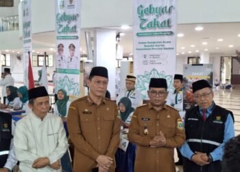 Suasana Gebyar Zakat di Masjid Raya Al Bantani, Kawasan Pusat Pemerintahan Provinsi Banten (KP3B), Kota Serang, Selasa 10 Maret 2026. (Muhamad Tohir Bantenraya.com)
