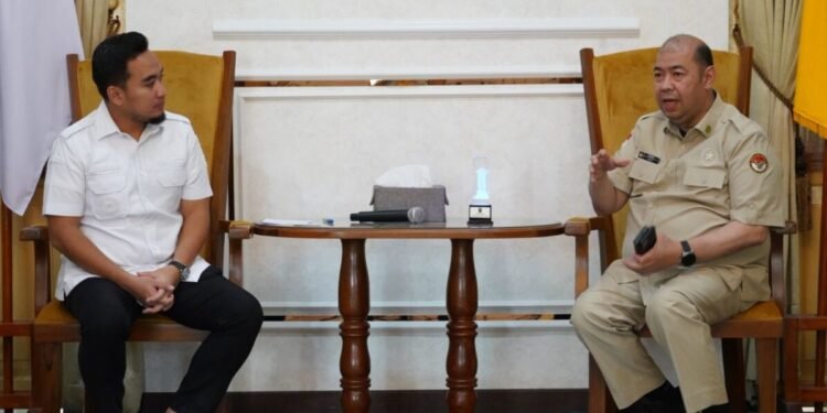 Suasana diskusi Asisten I Penasihat Khusus Presiden Bidang Kesehatan Farhat (kanan) dengan Walikota Cilegon Robinsar, Rabu 11 Maret 2026. (DOkumentasi Diskominfo Cilegon).